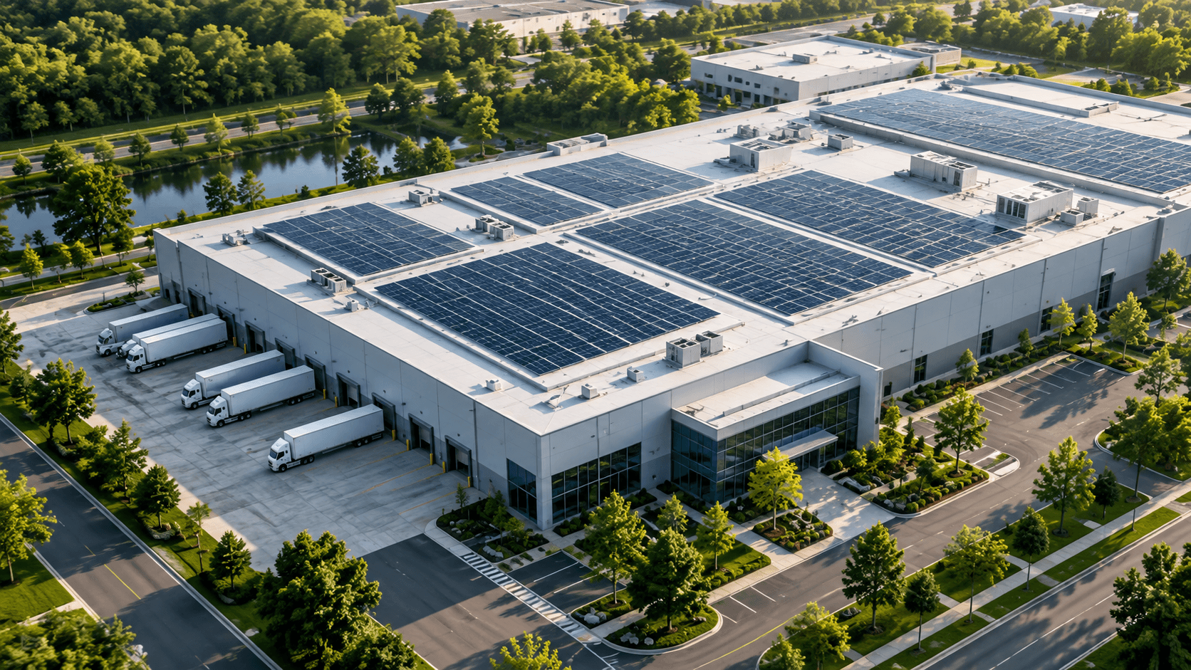 Illustrative industrial facility with rooftop solar