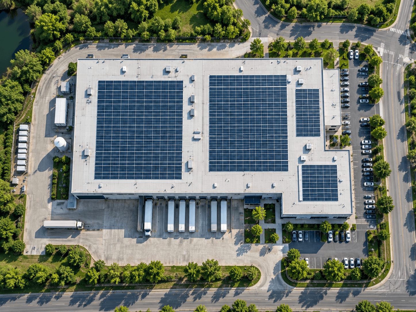 Illustrative industrial facility with rooftop solar