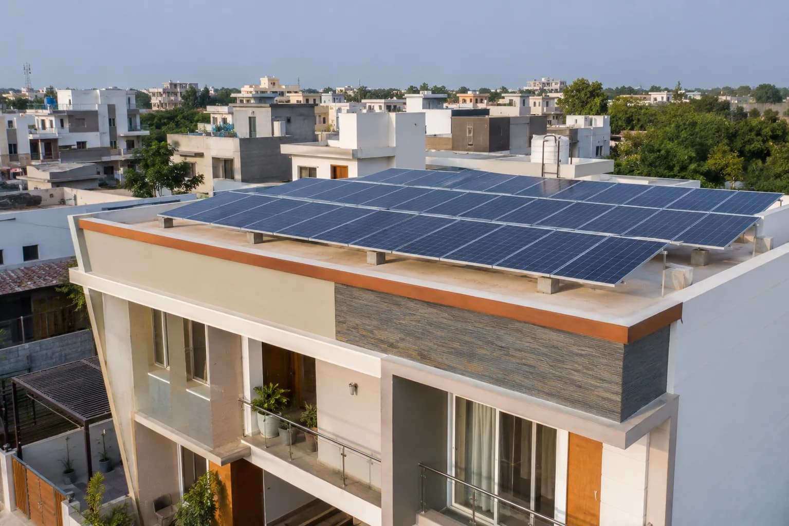 Illustrative residential rooftop solar installation