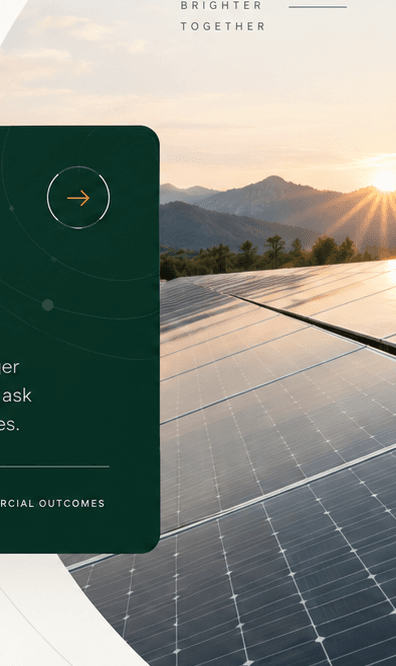 Illustrative solar panels at sunrise