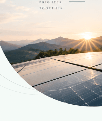 Illustrative solar panels at sunrise